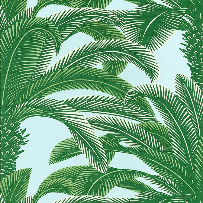Thibaut Queen Palm Wallpaper in Green & Blue